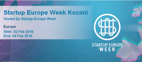 Startup Europe Week Kozani - Εκδηλώσεις ενθάρρυνσης της επιχειρηματικότητας στο πλαίσιο της Πανευρωπαϊκής εβδομάδας από τις 2/2/2016 έως τις 4/2/2016